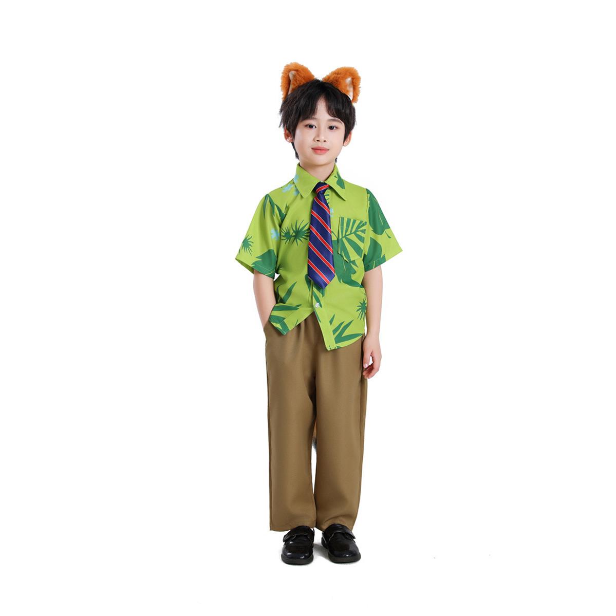 儿童成人衬衫尼克狐狸COSPLAY疯狂动物尼克狐狸头饰尼克狐狸服装