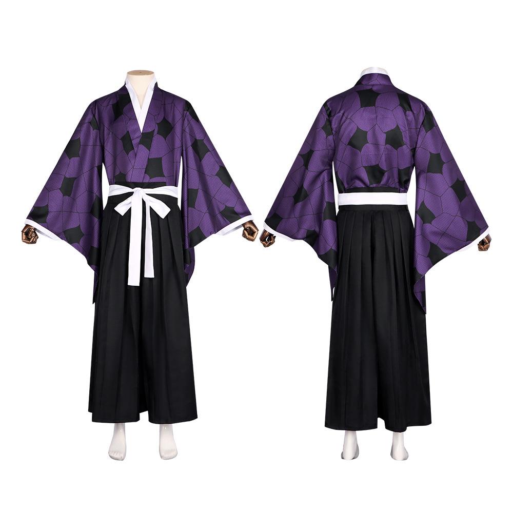 鬼灭之刃cos服上弦之壹剑之鬼黑死和服cosplay万圣节舞台表演服装