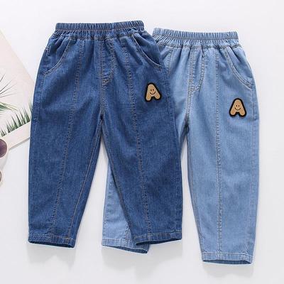 男童牛仔裤夏季薄款长裤中小童宝宝休闲 裤宽松直筒夏天儿童防蚊
