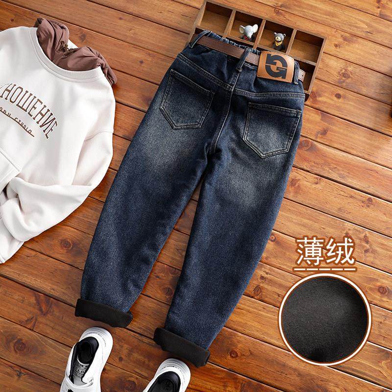 男童薄绒牛仔裤儿童秋冬底抓毛修身瘦版裤子中大童植绒长裤潮童装,童装/婴儿装/亲子装,儿童牛仔裤,淘宝优惠券,粉丝福利购,淘宝优惠卷