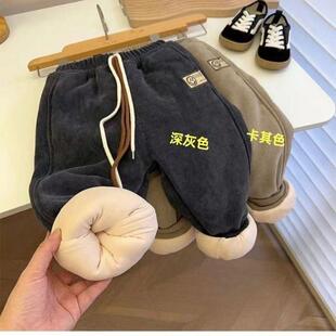 儿童裤子男童冬季加绒三层加厚23款一条过冬新款宝宝棉裤小童保暖