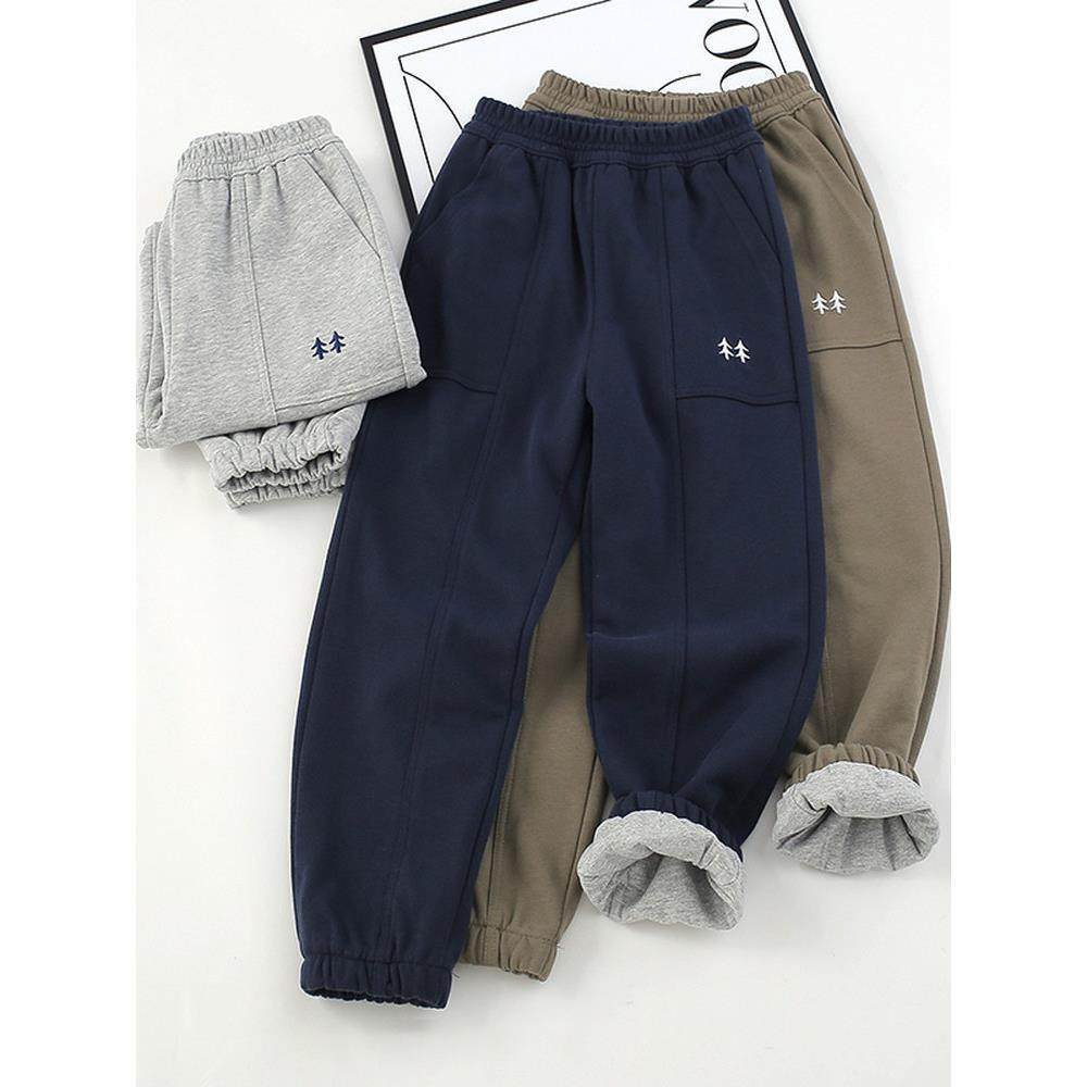 男童双层运动裤秋冬新款儿童休闲卫裤中大童纯棉内里保暖裤子夹裤