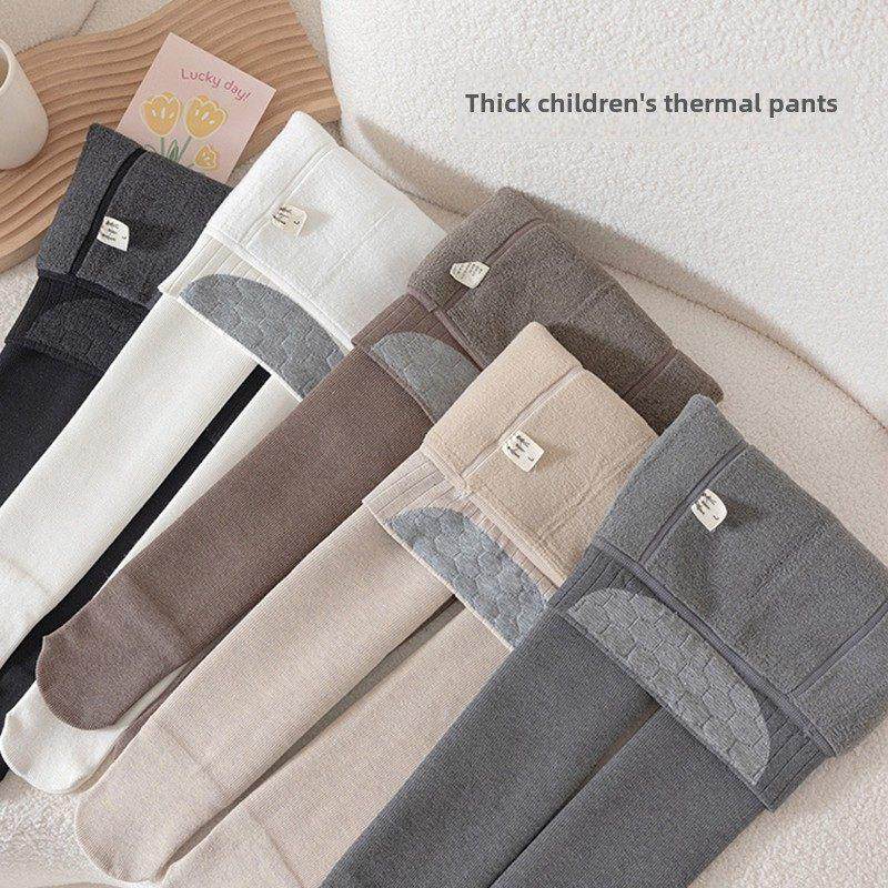 冬季儿童连裤袜加厚加绒女童舞蹈袜学生校服连脚袜纯棉白色打底裤