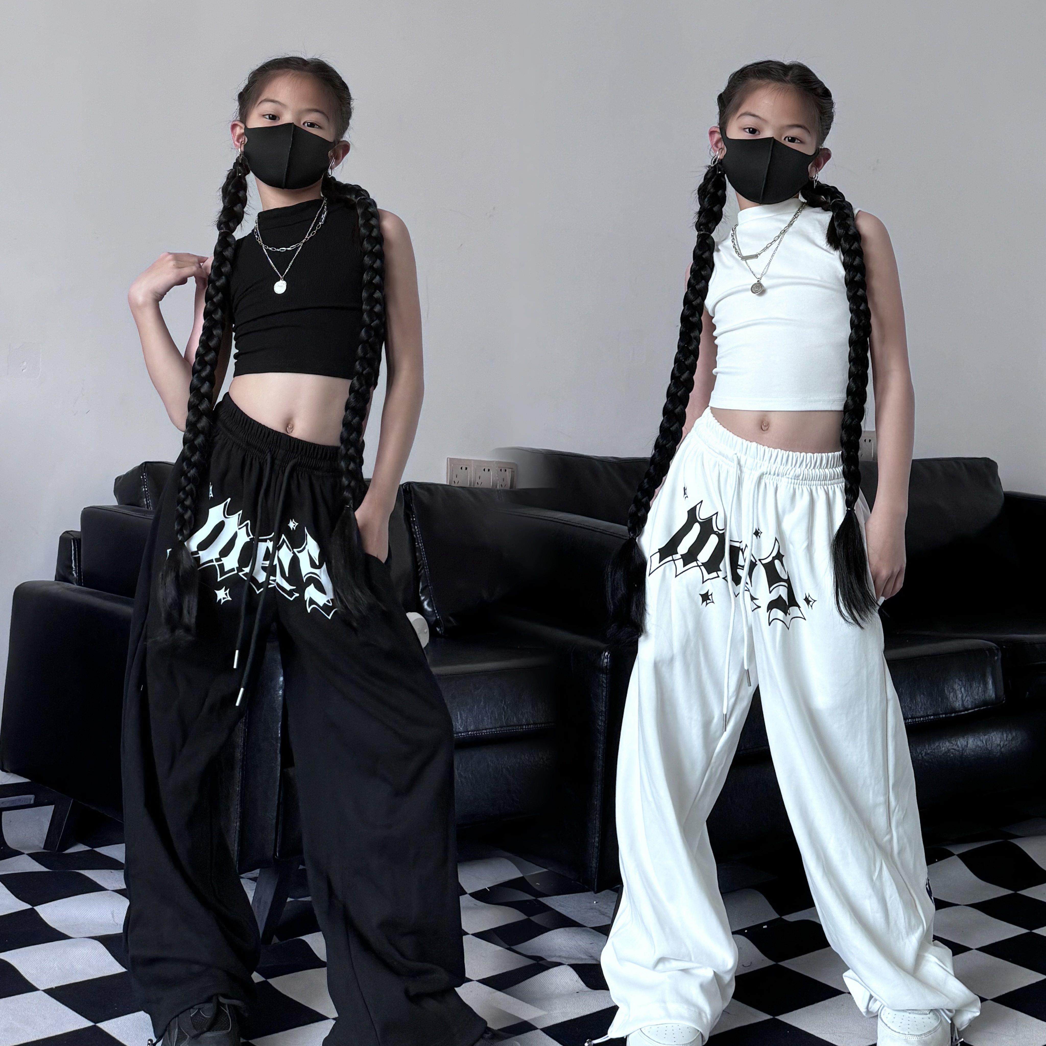 童装春夏潮酷女童纯棉宽松束脚休闲裤运动裤爵士舞长裤子纯棉卫裤