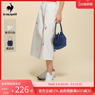 乐卡克法国公鸡夏季女款手提斜挎水桶包百搭抽绳两用包