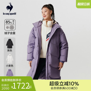 落肩直身中长款 乐卡克法国公鸡女士冬季 运动休闲舒适连帽羽绒服