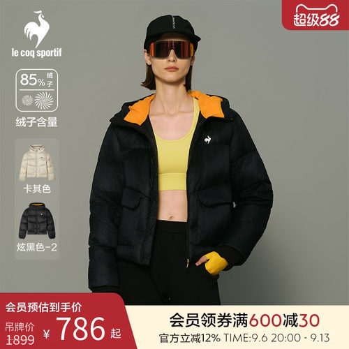 乐卡克法国公鸡秋冬季女短羽绒服