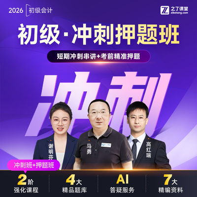 2026年冲刺押题班】之了课堂初级会计师马勇网课视频题库课件知了