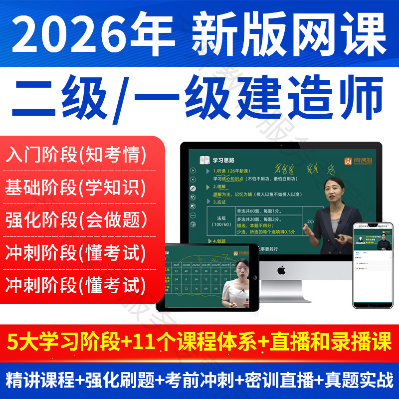 2026年一建二建网课视频一级建筑地产类培训
