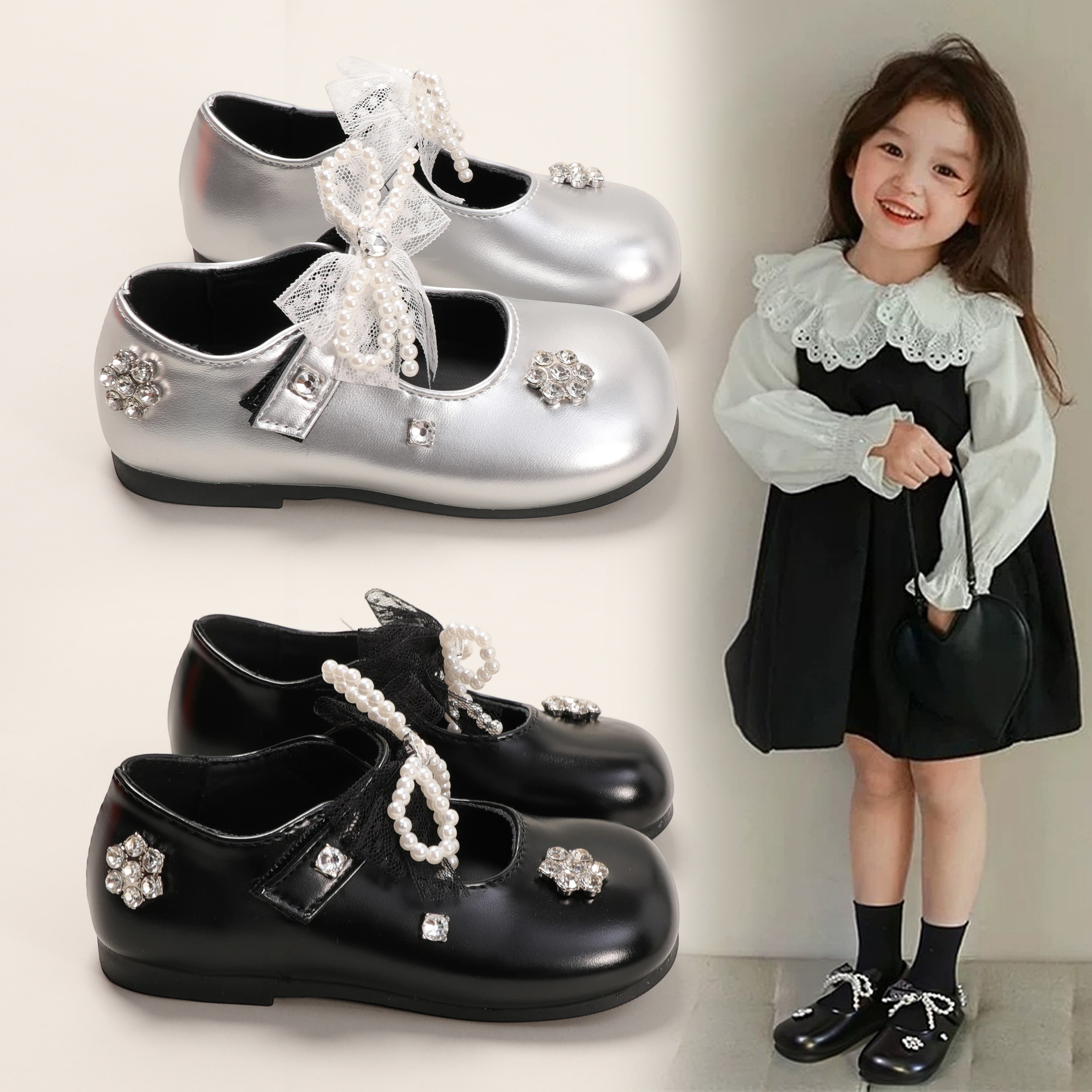 2026新款闪耀水钻女童浅口公主鞋春秋软底单鞋儿童洋气百搭小皮鞋,童鞋/婴儿鞋/亲子鞋,皮鞋,淘宝优惠券,粉丝福利购,淘宝优惠卷