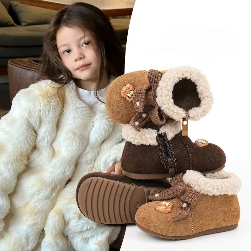 女童棉鞋冬季加绒保暖二棉鞋