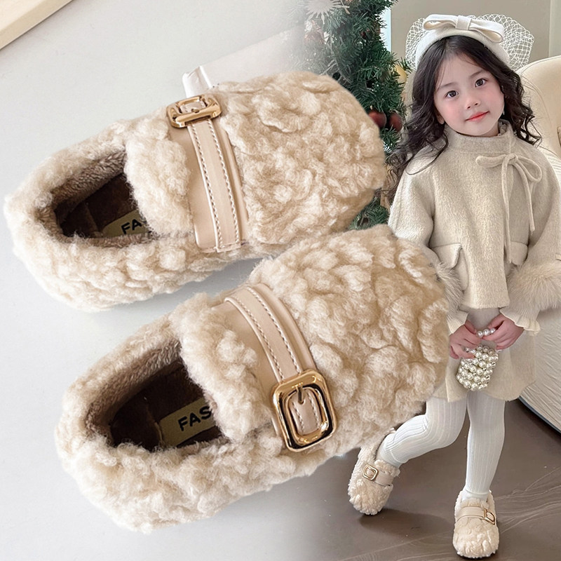 女童保暖毛毛鞋2026冬季新款时尚百搭加绒棉鞋加厚软底二棉豆豆鞋,童鞋/婴儿鞋/亲子鞋,棉鞋,淘宝优惠券,粉丝福利购,淘宝优惠卷