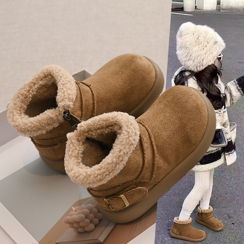 女童棉靴冬季加绒二棉鞋