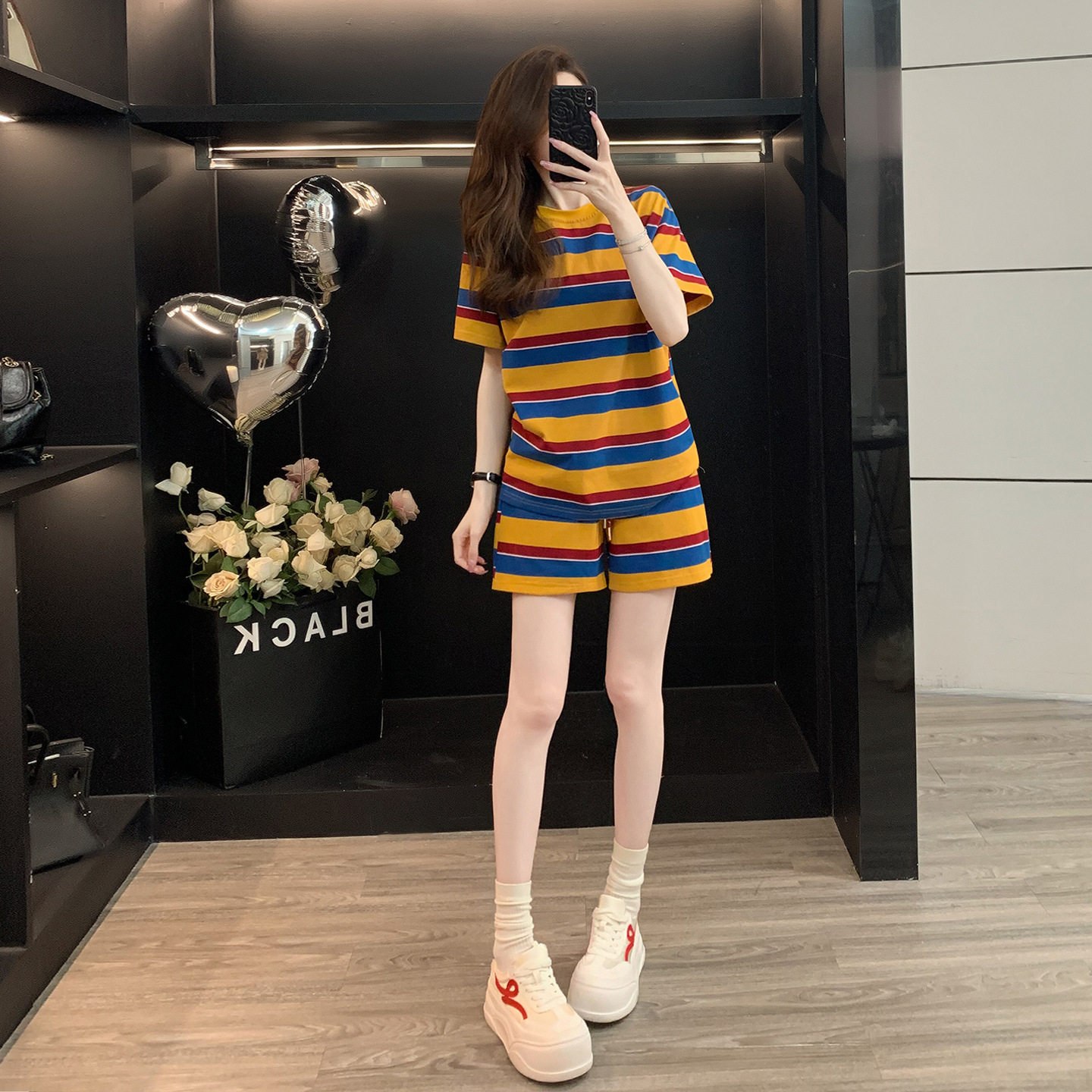 2026网红宽松显瘦洋气短裤两件套潮流运动套装女夏装新款3510
