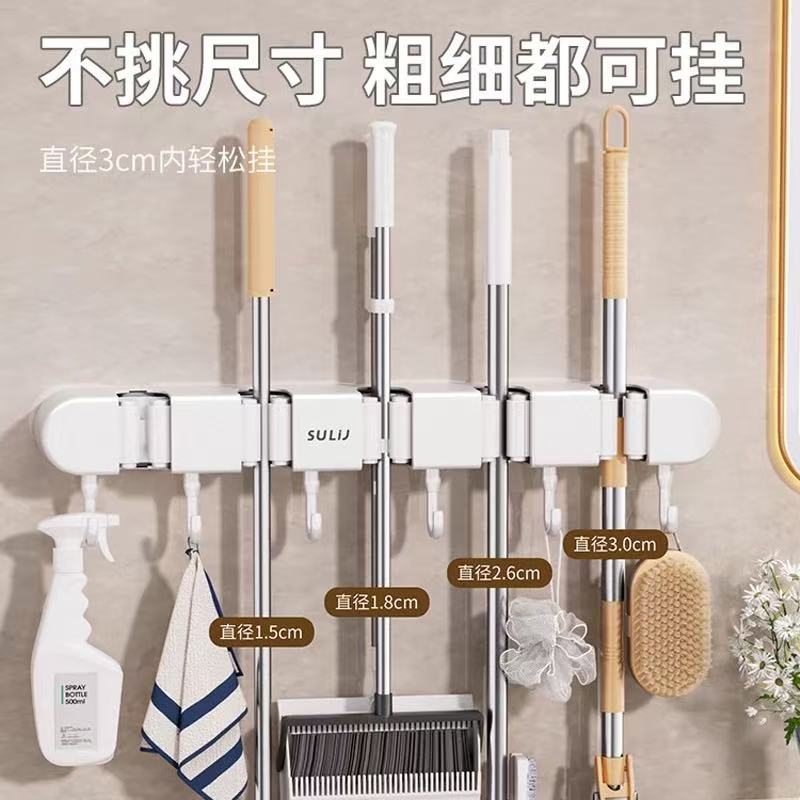 卫生间中式门后置物神器塑料拖把