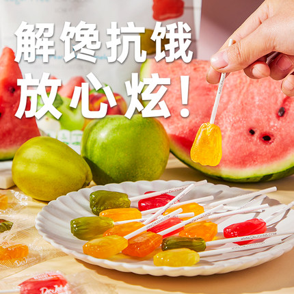 约翰博士无糖棒棒糖美国进口高膳食纤维儿童成人维C水糖果零食