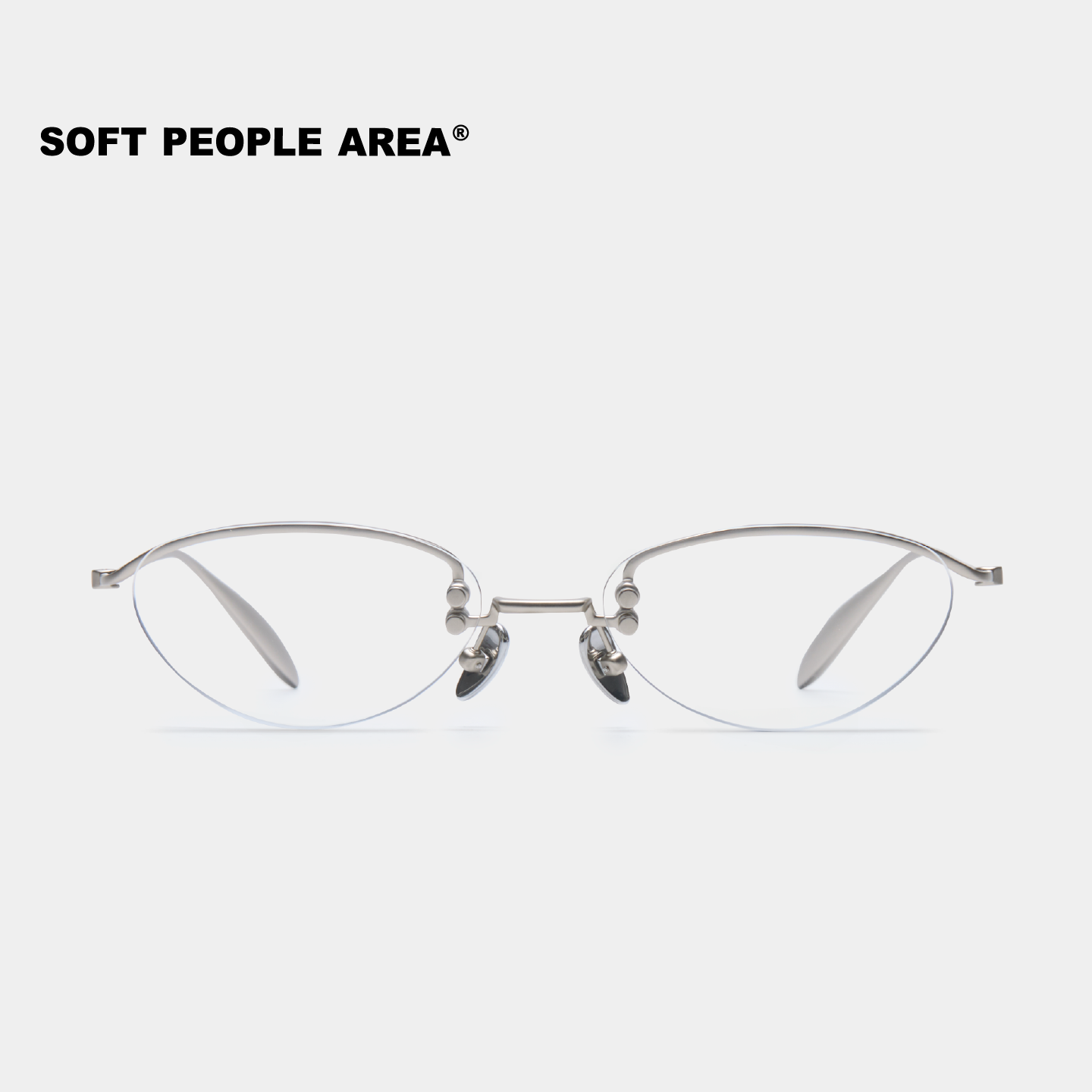 SOFT PEOPLE AREA-AIX(光学)猫眼无框钛架镜框超轻钛眼镜通勤素颜