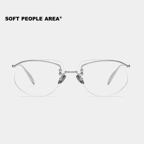 SOFT PEOPLE AREA-RAG(光学)不规则无框眼镜钛架镜框超轻通勤素颜
