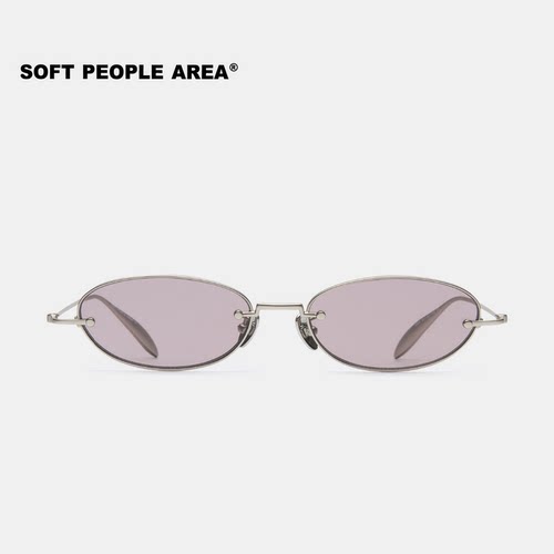 SOFT PEOPLE AREA-GUO(墨镜)复古椭圆小框眼镜太阳镜超轻钛素颜
