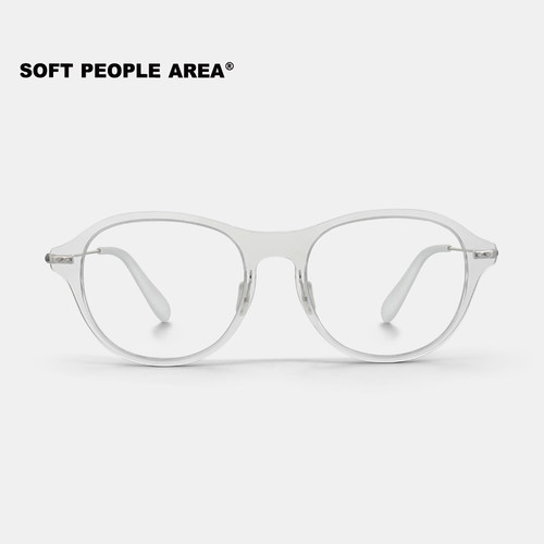 SOFT PEOPLE AREA-GLUE(光学)圆框眼镜超轻钛金属合金眼镜框素颜