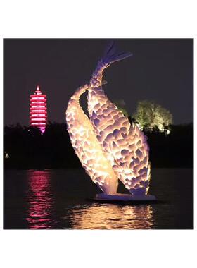 防水不锈钢户外公园景区景观灯工程农庄湖泊钓鱼场鱼型落地灯灯饰