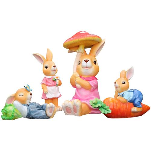 卡通兔子雕塑大型摆件模型景观玻璃钢小品户外幼儿园草坪装饰庭院