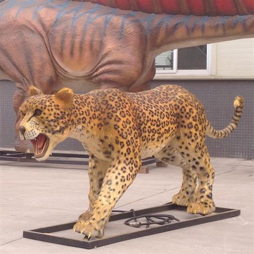 厂家直销仿真大型狮子豹子动物零售来图公园广场摆件可动会叫