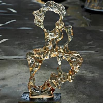 现代新中式透明树脂太湖石桌面摆件办公室家居客厅玄关装饰品