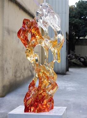 家居摆件客厅轻奢现代透明艺术品酒店前台装饰品树脂工艺品样板间