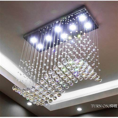 现代吧台隔断水晶灯LED吊线灯现代轻奢艺术蜡烛餐厅吊灯家居