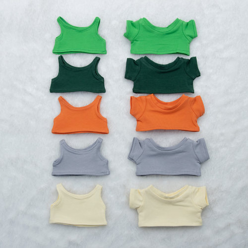 定制10cm15cm20cm娃衣现货十厘米棉花娃娃衣服t恤短袖百搭无属性