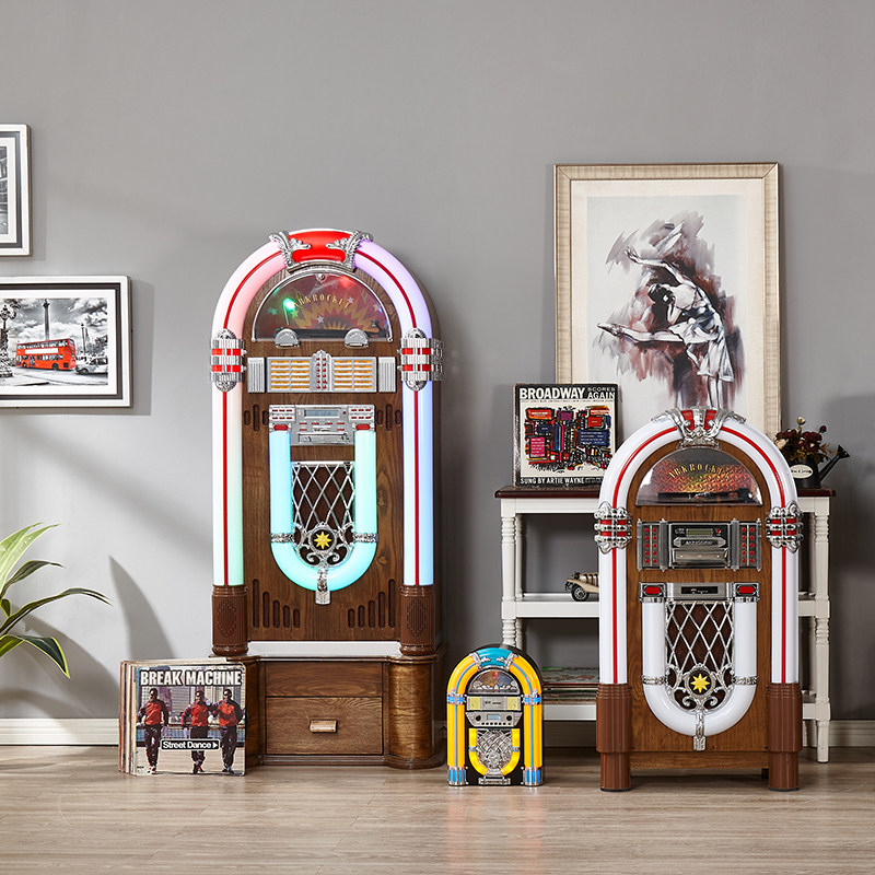 美国arkrocket美式复古黑胶点唱机jukebox唱片机cd机收音机多功能