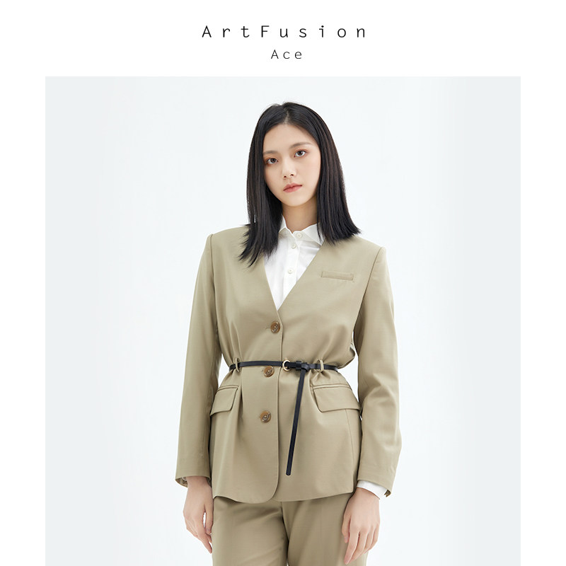 ArtFusion ACE秋季新款希亚西服无领女士外套3053123511