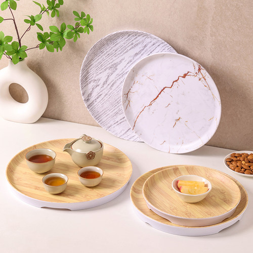 圆形塑料密胺餐用托盘