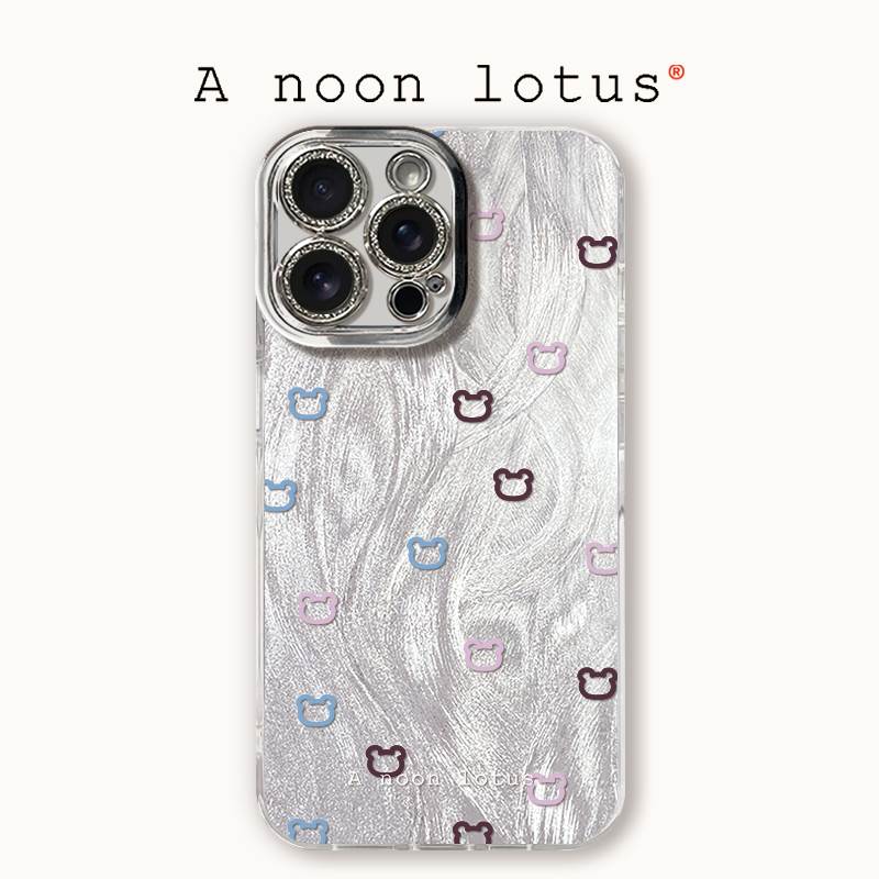 一朶午荷iPhone16Promax手机壳苹果15plus羽纱小熊14软13/12硅胶11/xsmax/xr原创小米华为oppovivo荣耀透明