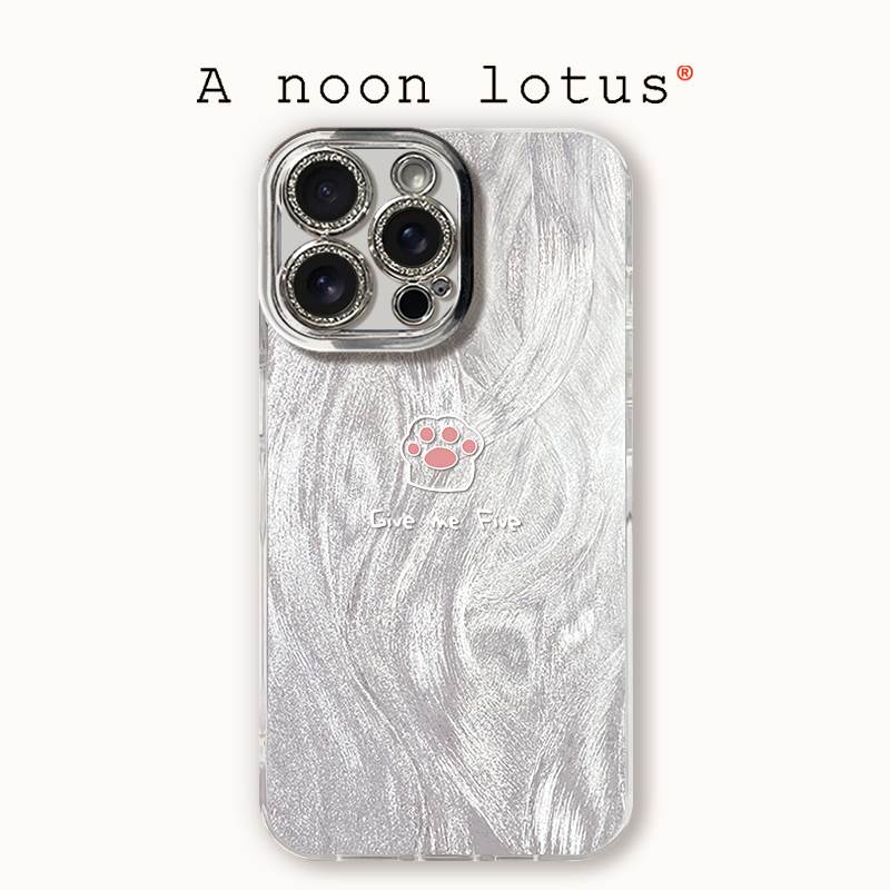 一朶午荷iPhone16Promax手机壳苹果15plus羽纱14软13亮片12硅胶11/xsmax/xr原创小米华为oppovivo荣耀套防摔