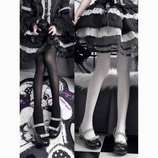 袜黑丝肤色百搭长袜女微透肉80D洛丽塔 天鹅绒打底袜奶白丝袜连裤