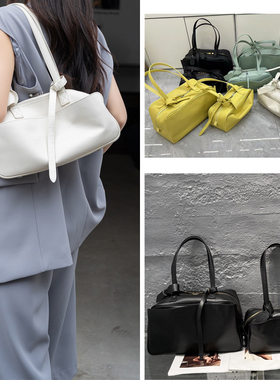 高版本B家真皮女包欧洲站carrie保龄球hobo大容量单肩手提腋下包