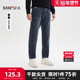 男士 经典 洗水半松紧腰牛仔裤 三福2025冬季 合身小脚长裤 511963