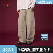 男士 裤 分割设计弯刀裤 街头阔版 子518801 休闲裤 三福2026春季