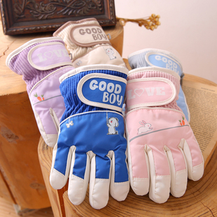 儿童滑雪手套防水宝宝雪地玩雪冬季加厚保暖男童女孩小童骑车防寒