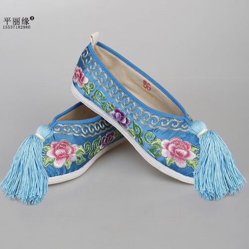 戏曲绣花鞋彩鞋京剧花旦青衣小旦鞋戏古典舞鞋千层底鞋戏鞋女平