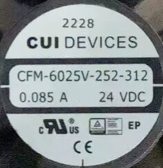 CUI DEVICES CFM-6025V-252-312 24V 0.085A 6025 6CM散热风扇