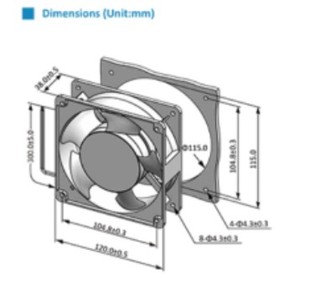 SM100 变频器散热风扇 12038 大风量12CM 380V F12038Z40D380