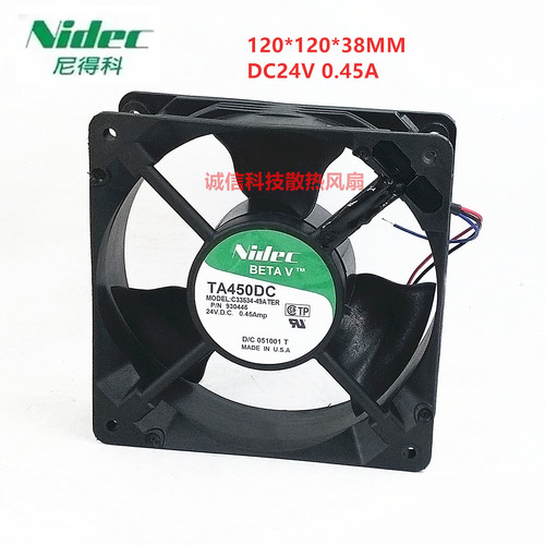 原装NIDEC TA450DC C33534-49ATER 12038 24V 0.45A 服务器风扇