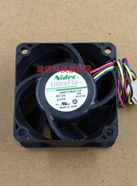 原装 H60T12BHA7-57 6025 12V 0.57A 机箱大风量散热风扇6CM