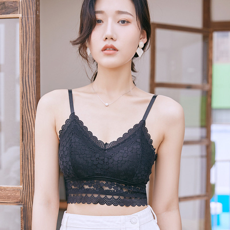 蕾丝美背吊带网红爆款裹胸无钢圈抹胸文胸聚拢内衣学生高中女背心