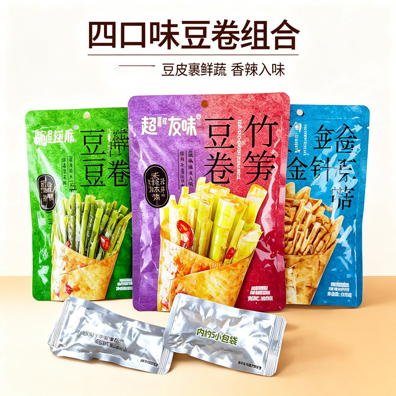 超友味金针菇豆卷竹笋海带图片