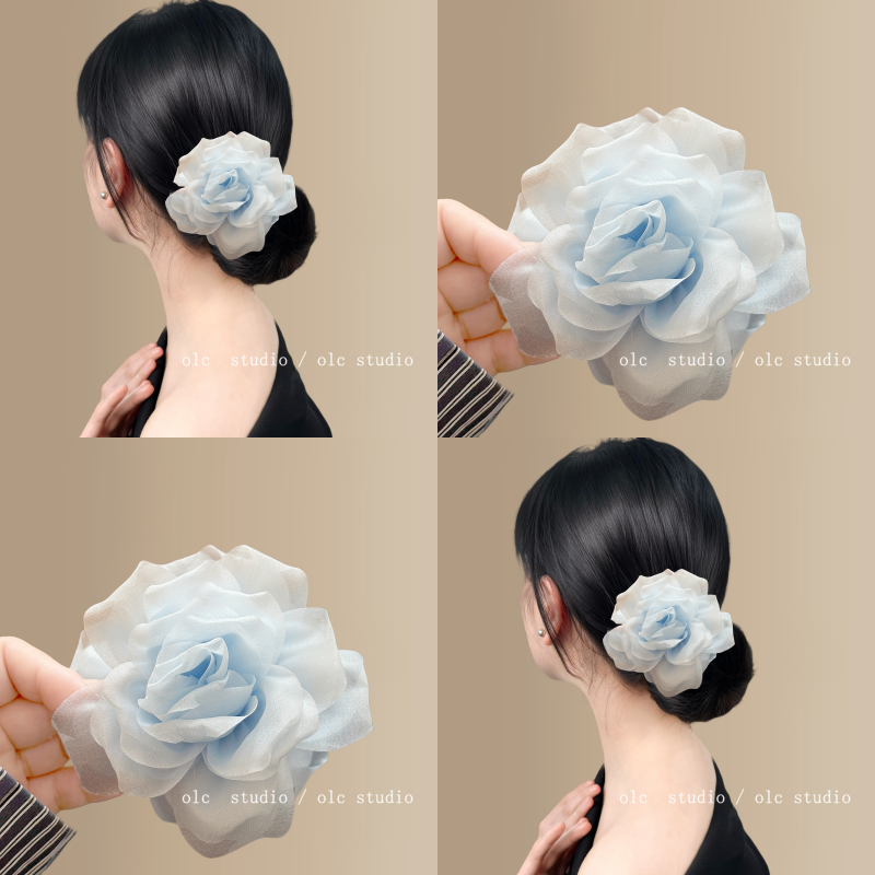 湿雾鸢尾蓝~花瓣花朵大肠发圈女