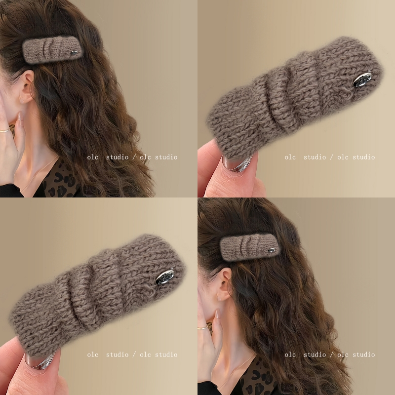 慕斯月光曲！秋冬软糯针织简约刘海夹发夹！韩系少女BB夹旅行发卡